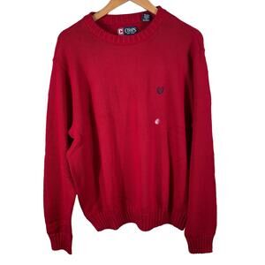 Chaps Ralph Lauren Mens XL‎ Red Cotton Knit Pullover Sweater NWT